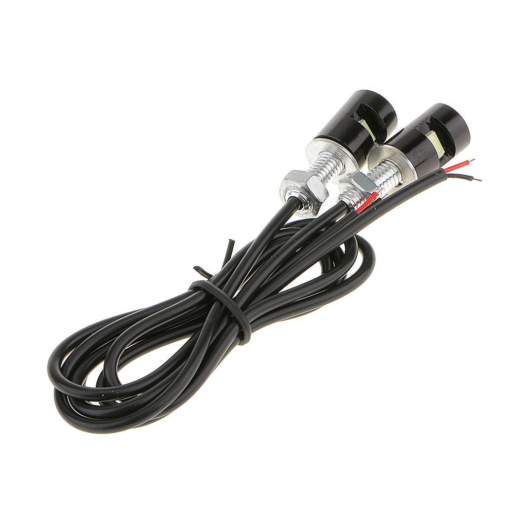 2xWaterproof 12V LED SMD Motorcycle Car Plate Stud Screw Lamp Light