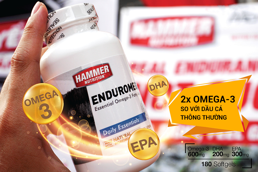 Viên uống dầu cá Omega Enduromega Hammer Nutrition - Viên uống chống oxy hóa, ngăn ngừa bệnh tim mạch