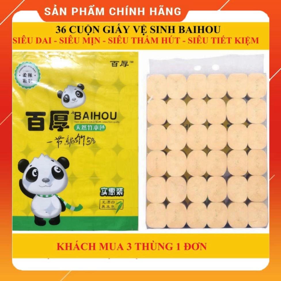 36 CUỘN GIẤY GẤU TRÚC/ GIẤY VỆ SINH/ GIẤY CUỘN BAIHOU |