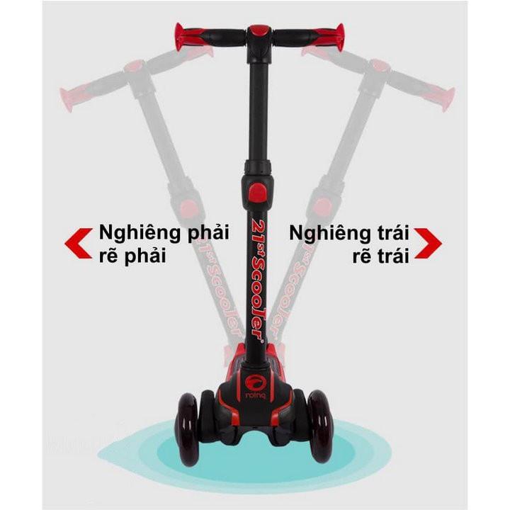 Xe Scooter 21st có giảm xóc, 3 bánh LED sáng cao cấp cho bé ( Tặng 7 món bảo vệ cho bé )