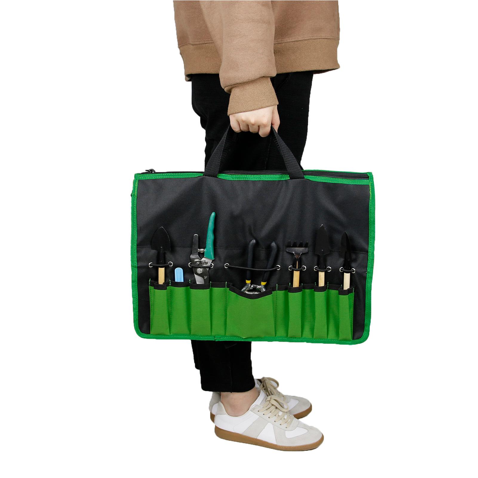 Tạp dề làm vườn 2 trong 1 có túi zip có thể gập lại làm túi đựng công cụ với thiết kế túi nhỏ đựng điện thoại