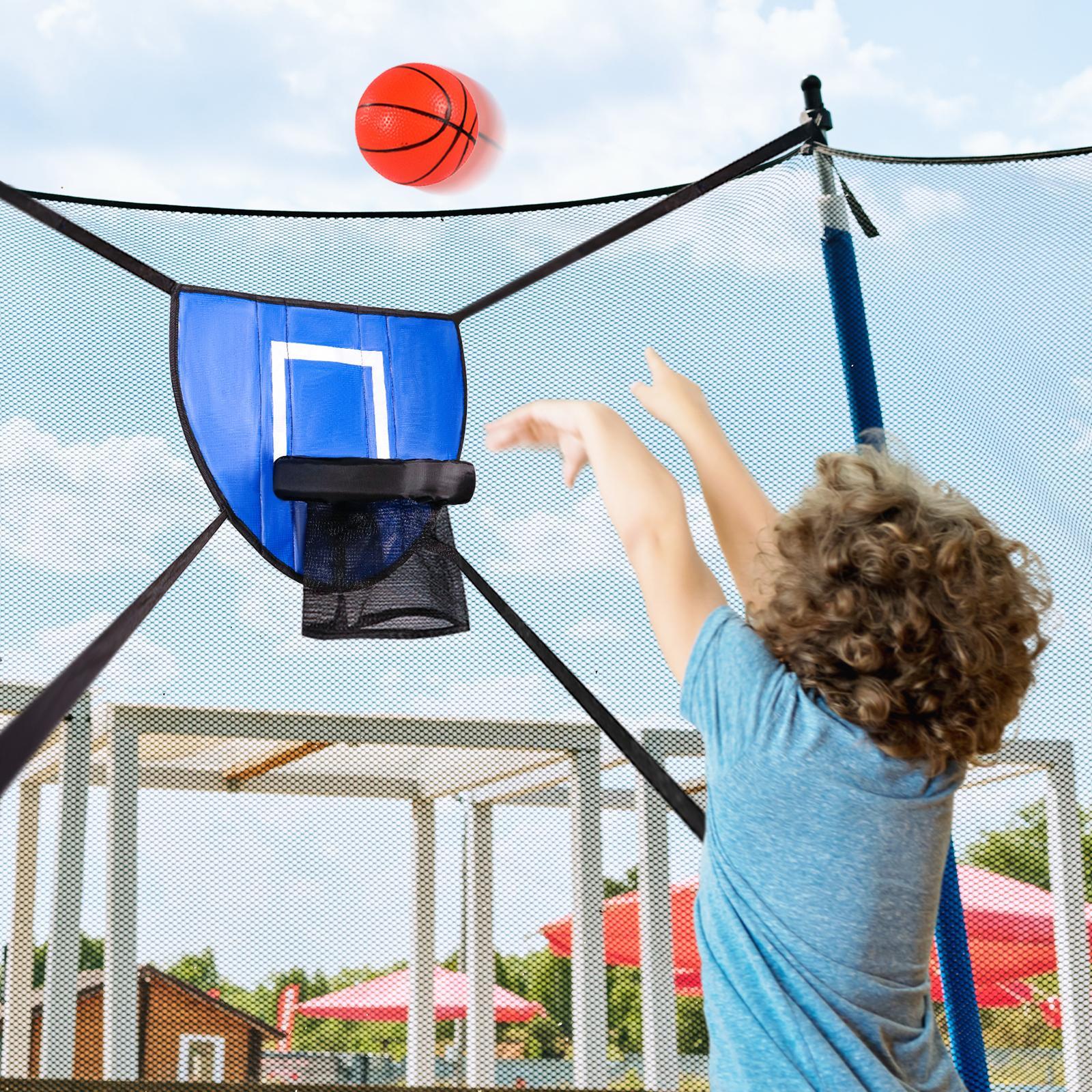 Basketball Hoop for Trampoline Sun Protection with Ball Pump Basketball Rack