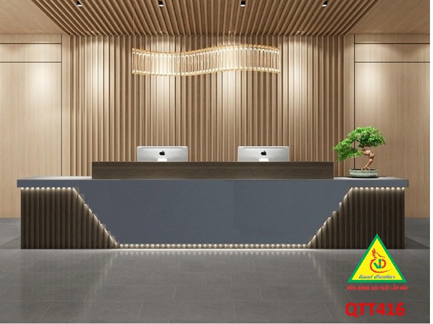 QUẦY LỄ TÂN, QUẦY TIẾP TÂN, QUẦY TÍNH TIỀN, QUẦY THU NGÂN QTT416 ( không đèn ) - Nội thất lắp ráp Viễn Đông Adv