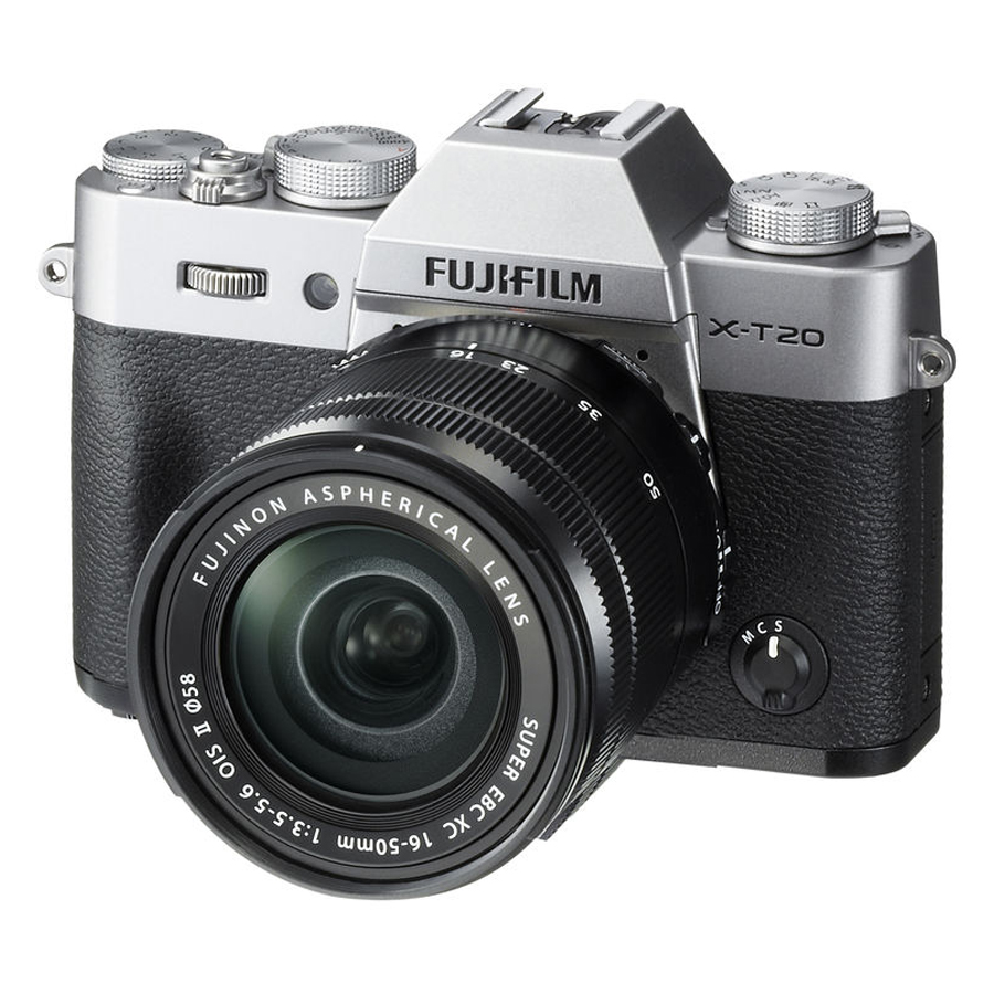 Combo Fujifilm X-T20 Kit 16-50 OIS-Tặng Thẻ 16GB + Túi Máy + Tấm Dán LCD - Bạc - Hàng Chính hãng)