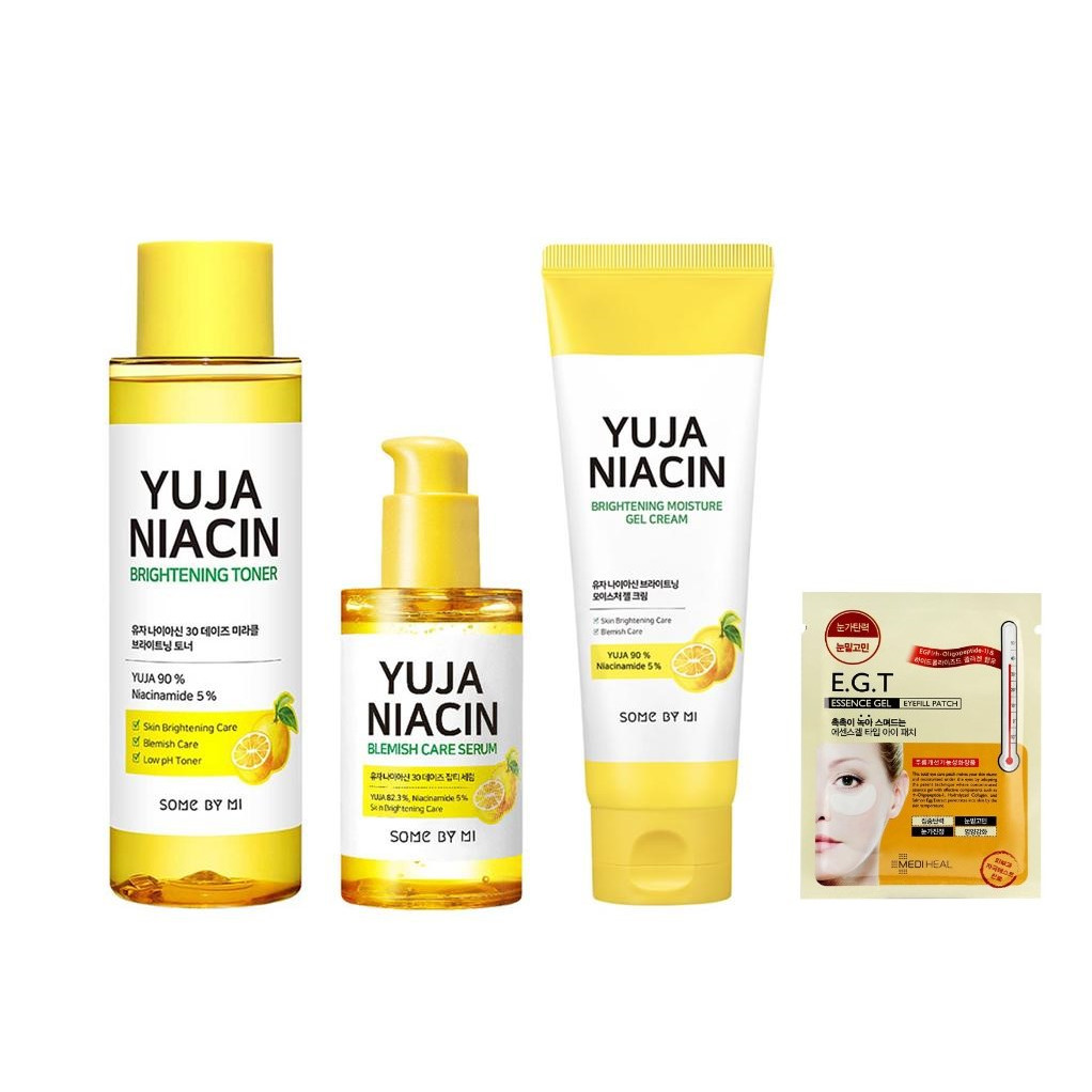 Bộ 3 Sản phẩm dưỡng sáng da, mờ thâm Some By Mi Yuja Niacin ( Toner 150ml + Gel Cream 100ml+ Serum 50ml) + tặng kèm 1 mặt nạ mắt Mediheal