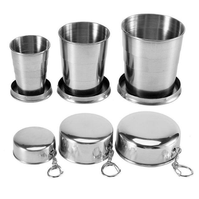 Cốc inox gấp gọn loại 1 dòng140ml, 240ml