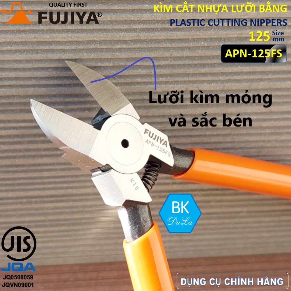 Kìm cắt nhựa - Kìm cắt Bavia lưỡi bằng 5 inch /125mm Fujiya APN-125FS GENUINE Công nghệ Nhật Bản