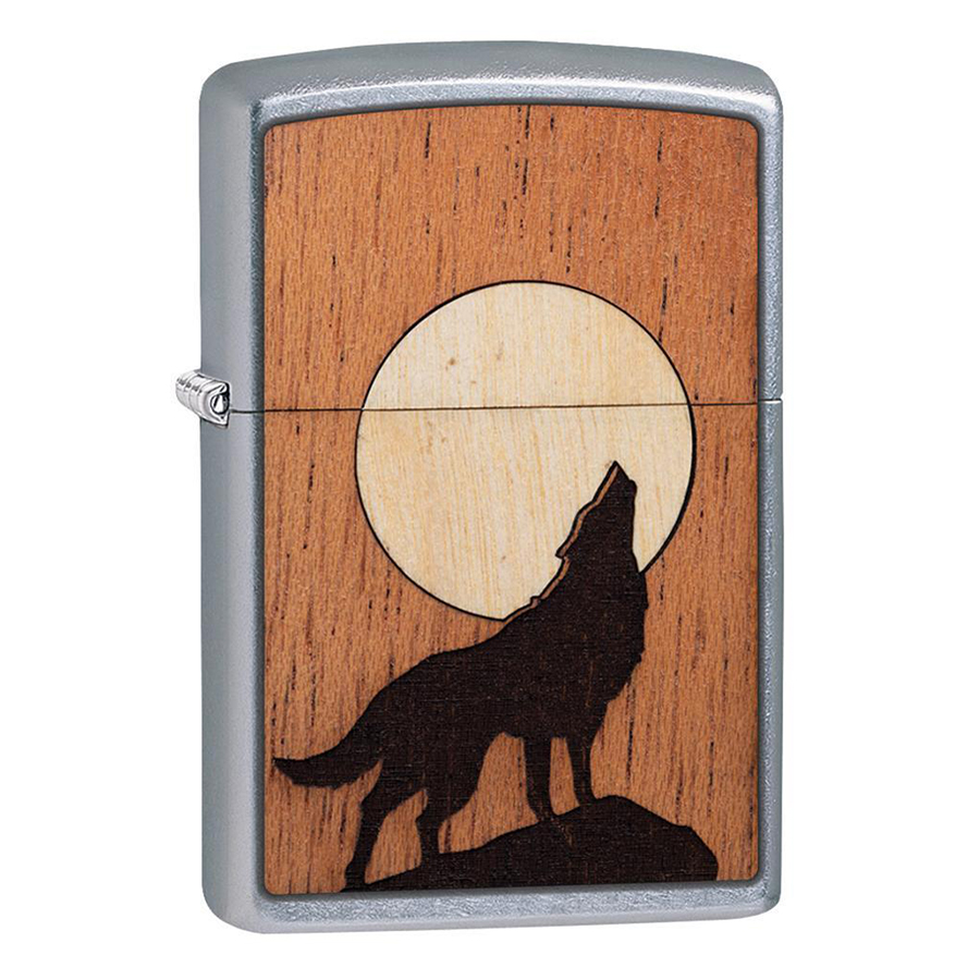 Bật Lửa Zippo 49043 – Zippo WOODCHUCK USA Howling Wolf Street Chrome