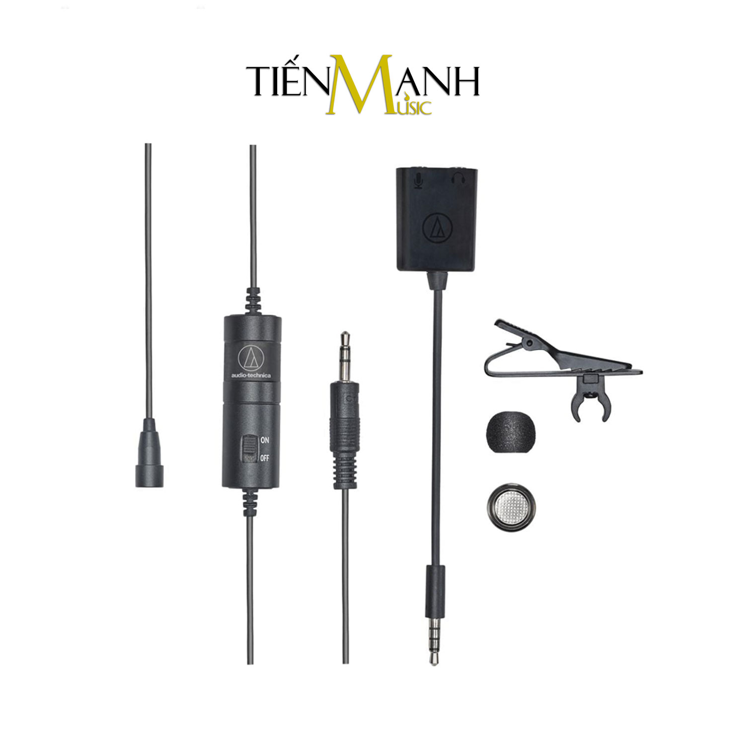 [Chính Hãng Japan] Mic Gài Áo Audio Technica ATR3350XIS Cho Điện thoại thu âm và Livestream, Máy Ảnh, Máy Quay, Có giắc chuyển đổi Smartphone, Kẹp Micro - Microphone Ghi âm trên cả 2 kênh cùng lúc - Kèm Móng Gẩy DreamMaker