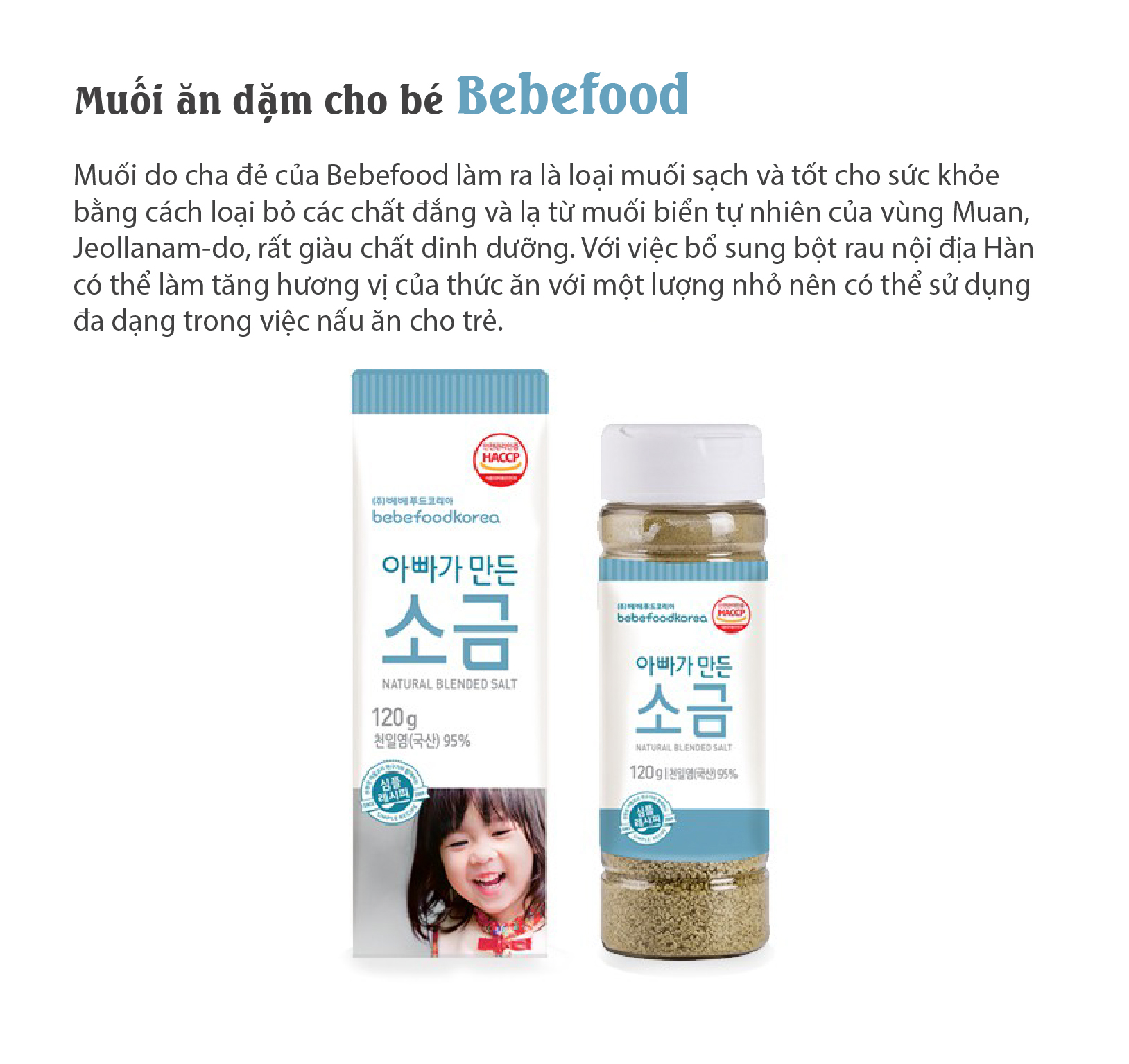 Muối ăn dặm cho bé Bebefood Hàn Quốc