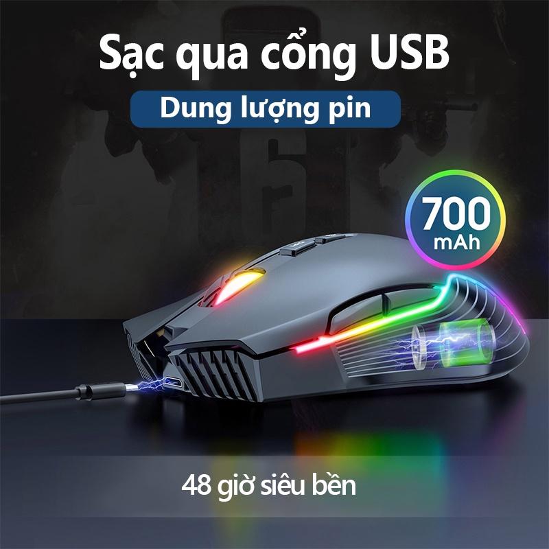 Chuột chơi game Bluetooth có sạc không dây ONIKUMA CW905 Màu đen với hiệu ứng ánh sáng RGB, có thể điều chỉnh DPI 5 tốc [Hàng chính hãng]