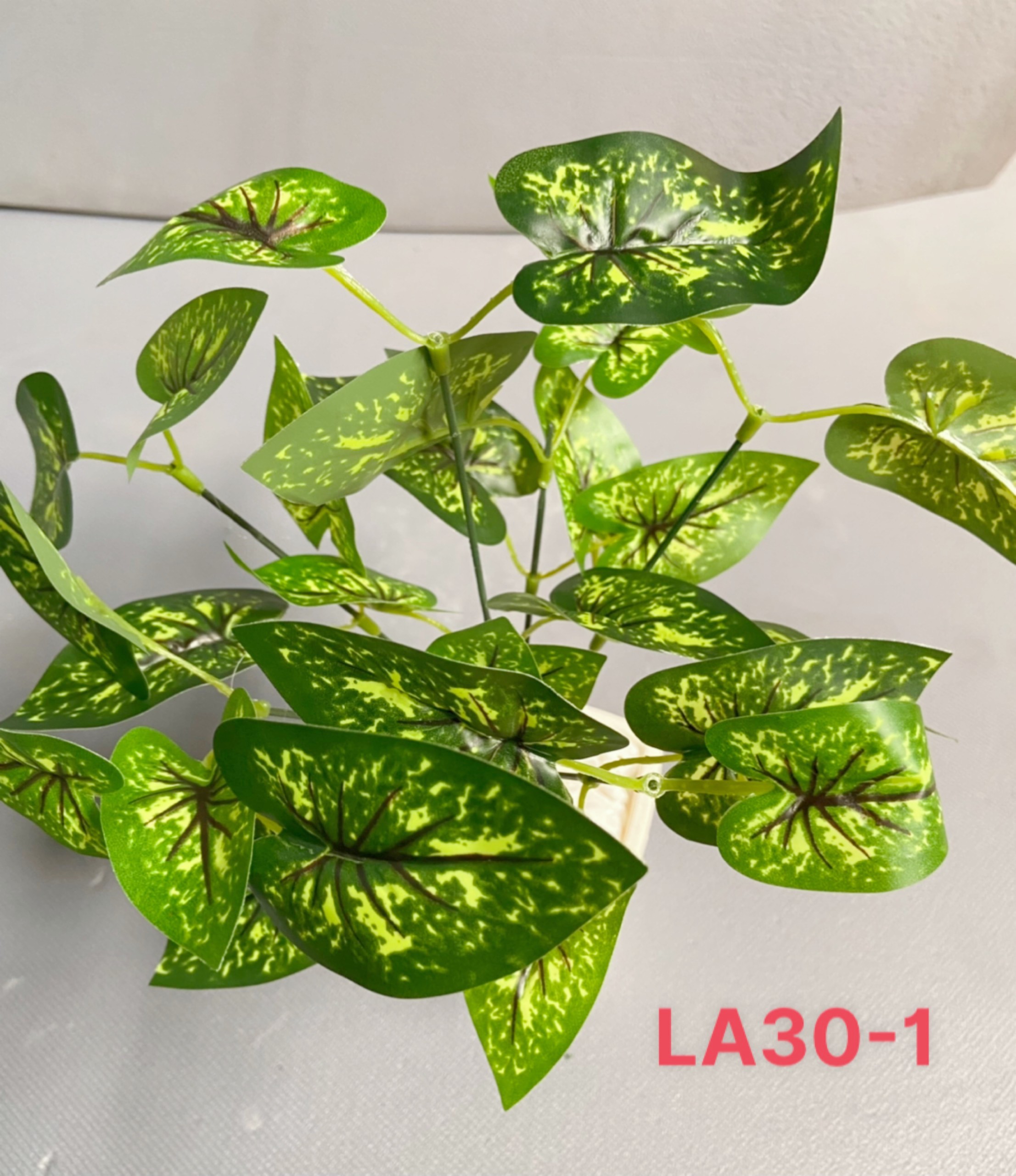Cây giả trang trí, decor tường, phòng khách, văn phòng, cắm chậu, cao 25-30cm, 7 nhánh lá (chưa bao gồm chậu)