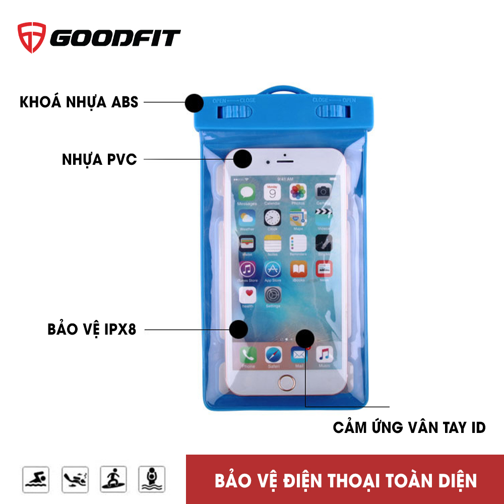 Túi Chống Nước Điện Thoại PVC Cao Cấp 2 Dây Đeo Chính Hãng Goodfit GF203WP