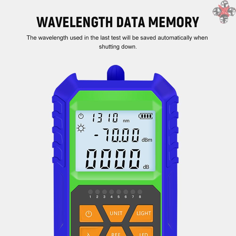 Handheld Optical Power Meter -70~+3dBm Mini Optical Power Tester Portable Digital Light Power Meter with 7 Optional Optic Wavelength