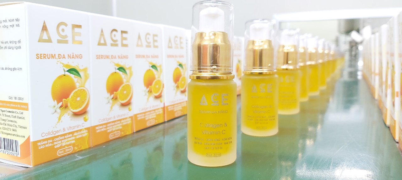 Serum Đa Năng ACE Collagen &amp; Vitamin C, Trắng da, Chống nắng, Ngăn ngừa lão hóa, Giảm mụn thâm, Nám sạm, Giúp tái tạo da (30ml)