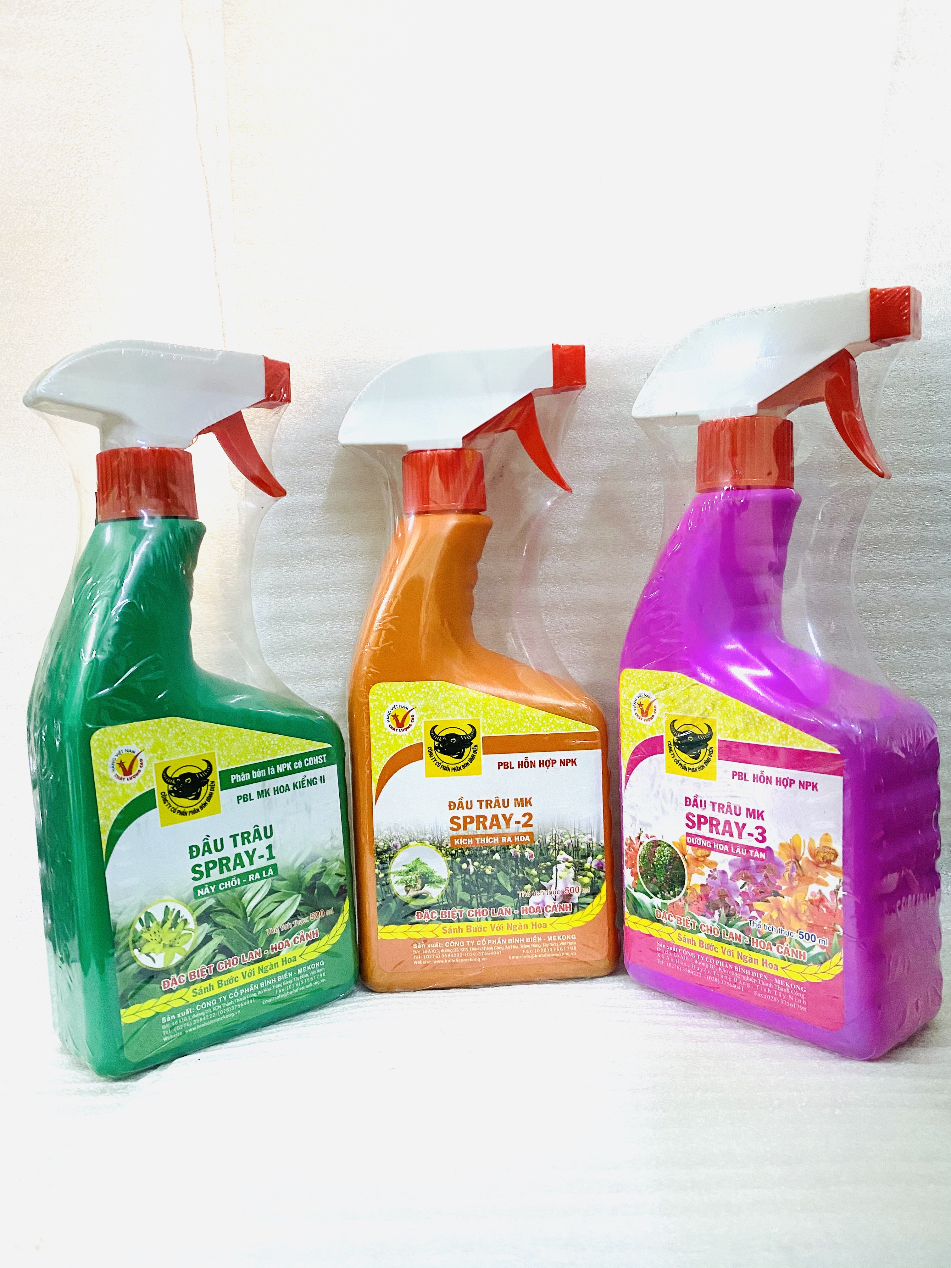 COMBO 3 CHAI PHÂN BÓN LÁ ĐẦU TRÂU CAO CẤP CHO LAN VÀ HOA KIỂNG SPRAY 1-2-3