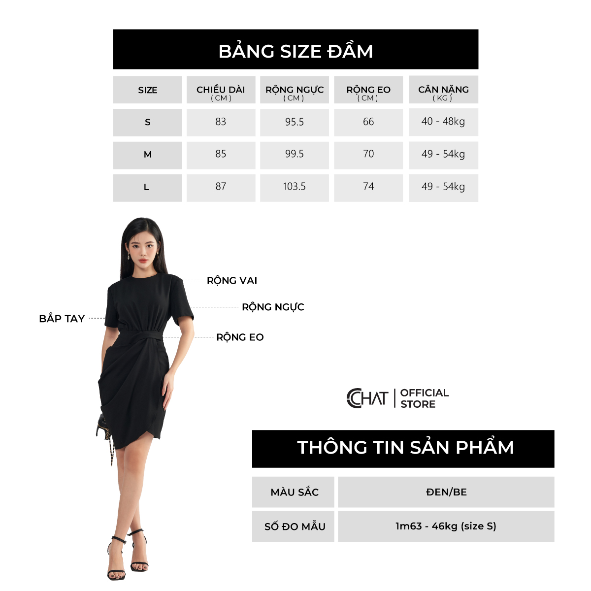 Đầm Nữ Cổ Tròn Xoắn Vạt Thân Dưới Chất Thun Cao Cấp 22VNC2026OT
