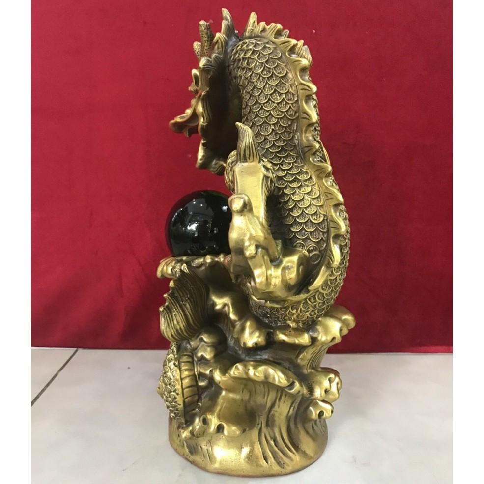 Tượng rồng nhả ngọc bằng đồng MS266