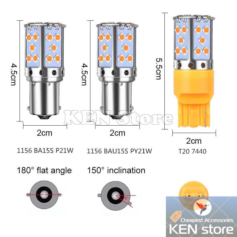 Bóng LED T20 7440 1156 công suất 21W xi nhan ô tô không bị nháy nhanh chống canbus 35smd 3003