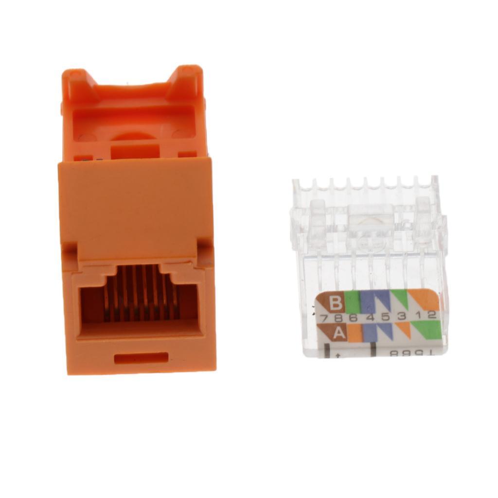 10pcs RJ45 Module Cat5e UTP Ethernet Network Module Adapter Inline Coupler