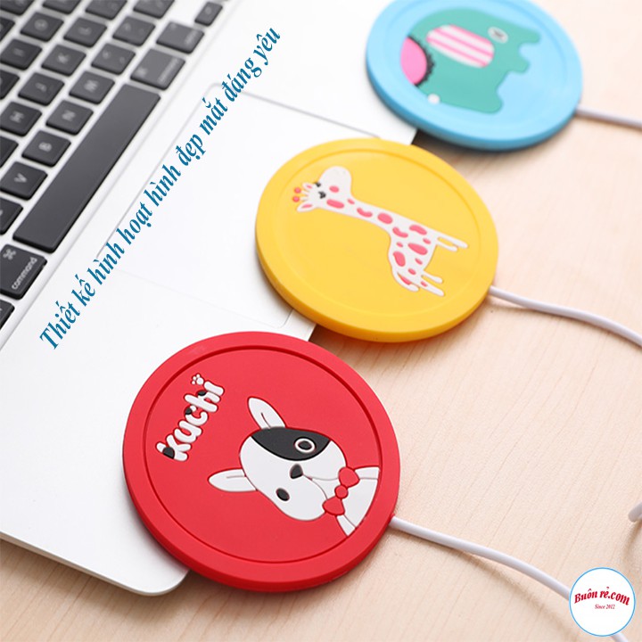 Đế Hâm Nóng Đồ Uống Hàng Chính Hãng MINIIN - Đế Làm Nóng Đa Năng Cao Cấp Có Cổng Sạc USB Họa Tiết Hoạt Hình Dễ Thương