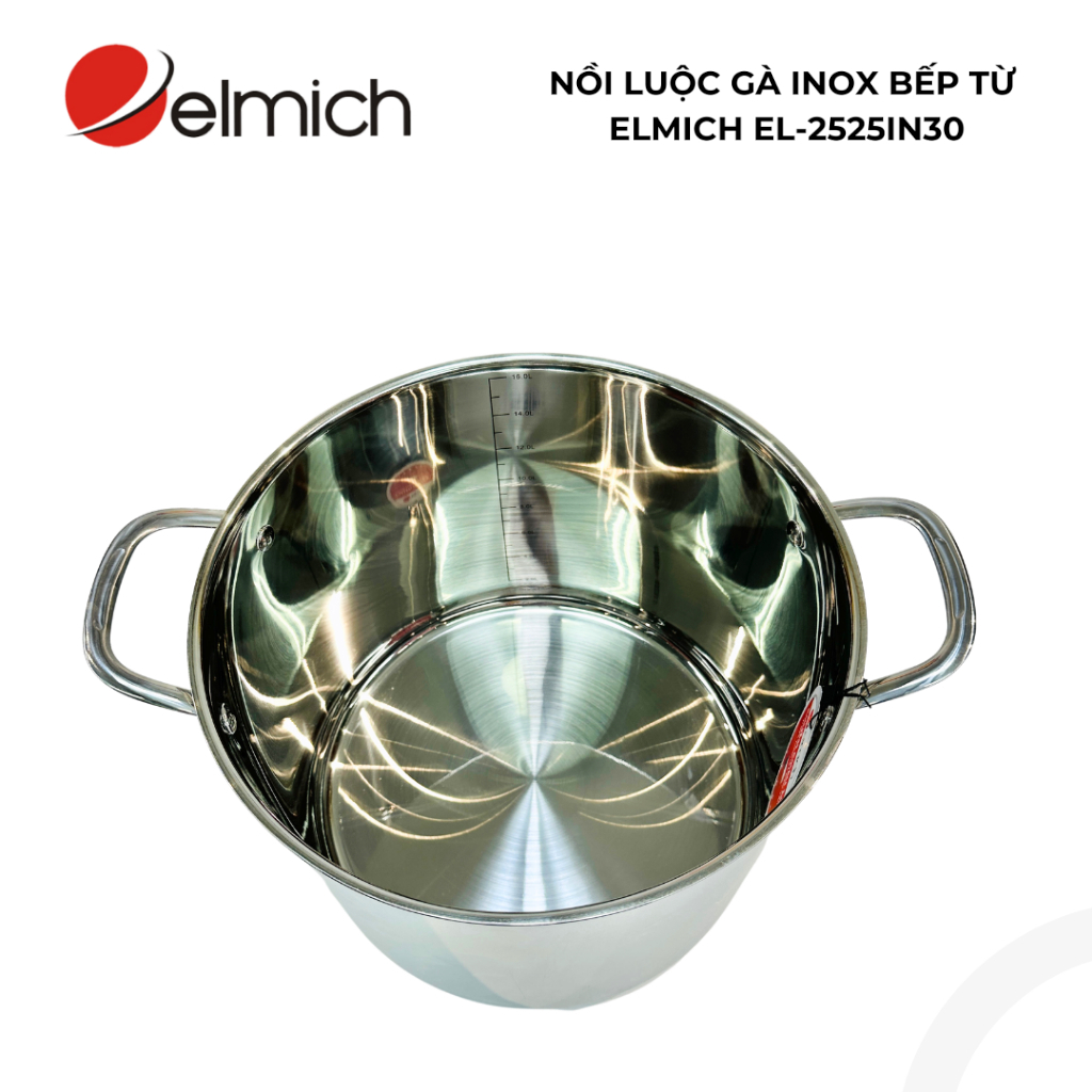 Nồi luộc gà inox 304 elmich EL-2525IN30 size 30cm