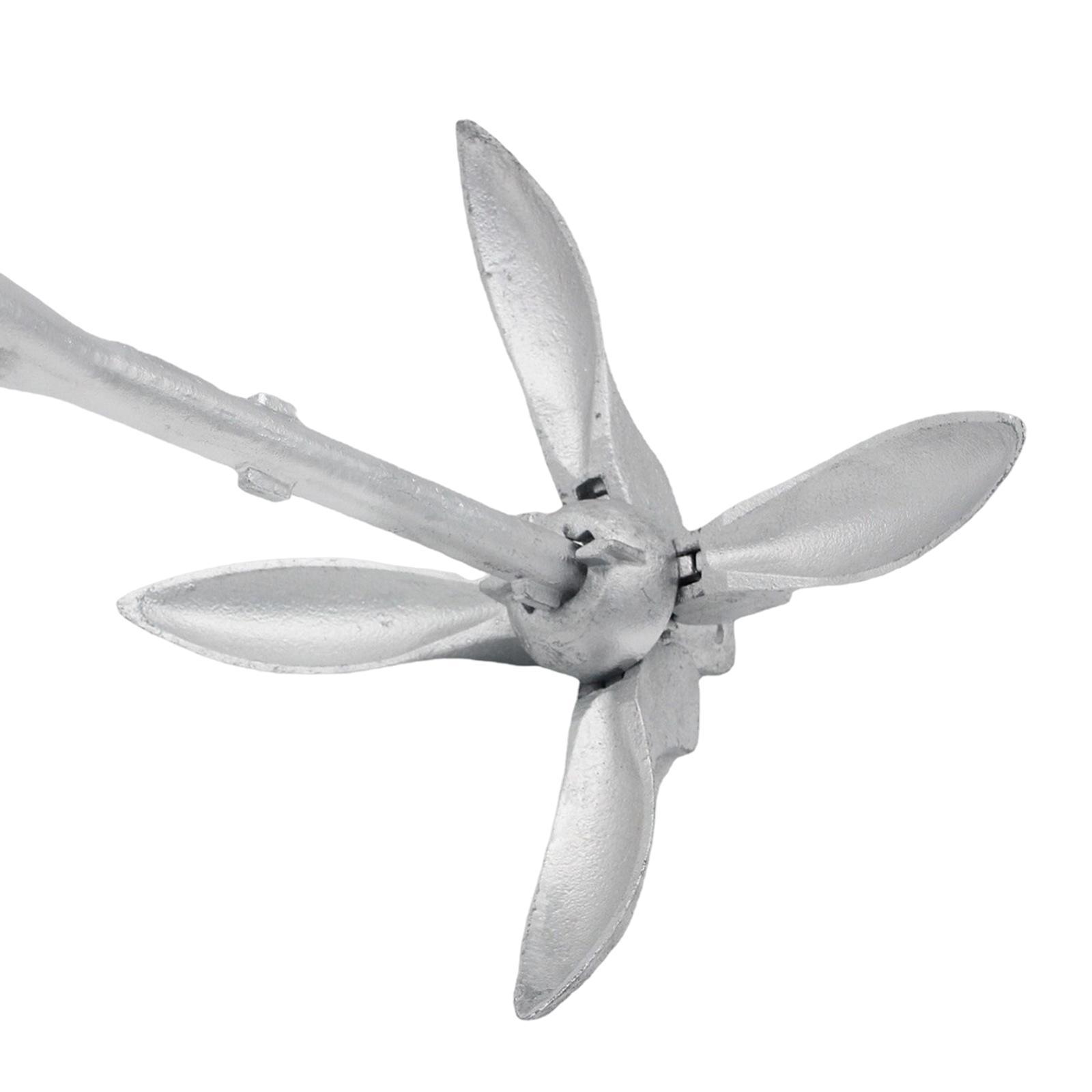 Foldable grapnel boat anchor galvanized sturdy 1.5KG