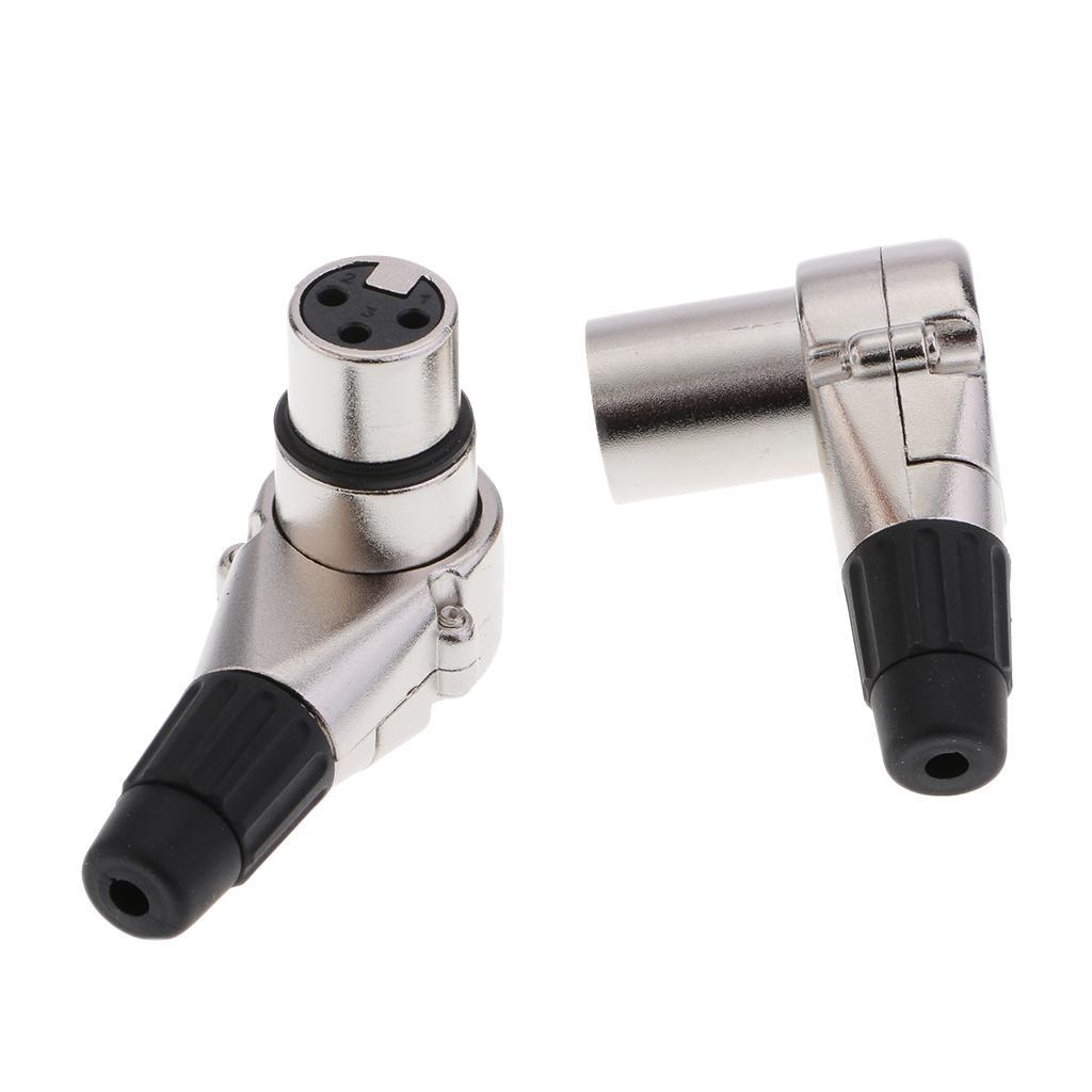 Portable XLR Connectors Male and Female One Pair Right Angle for Home