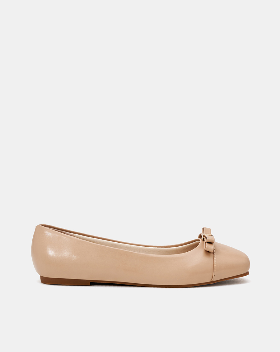 Giày Búp Bê Nữ 1cm Thời Trang JUNO Búp Bê Ballerina Trang Trí Nơ BB01142