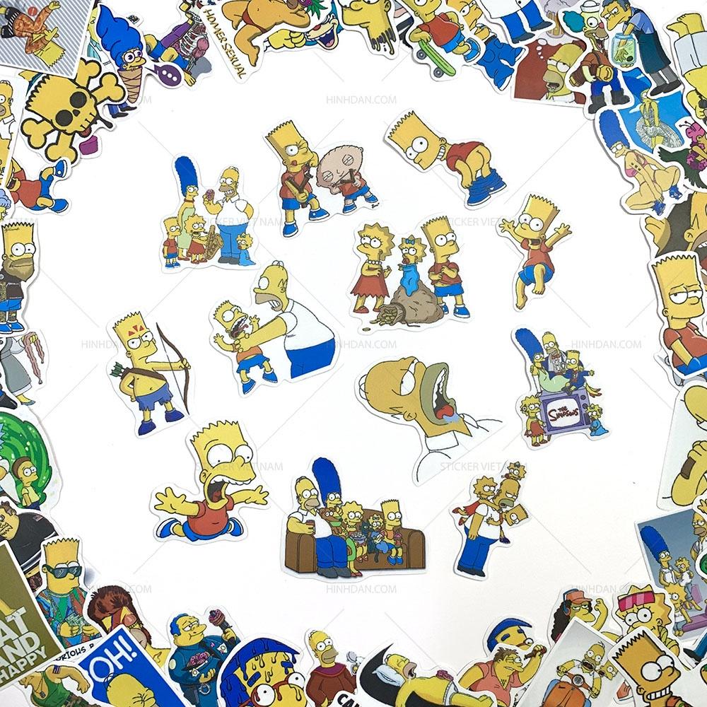 Sticker SIMPSON - THE SIMPSONS - Dán Trang Trí - Chất Liệu PVC Cán Màng Chất Lượng Cao Chống Nước, Chống Nắng, Không Bong Tróc Phai Màu