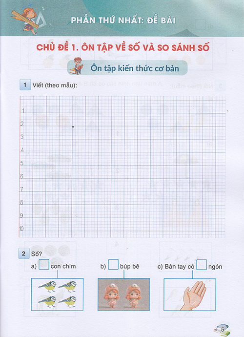 Sách - Ôn hè Toán 1 - Dành cho học sinh lớp 1 lên lớp 2 (Biên soạn theo chương trình GDPT 2018)