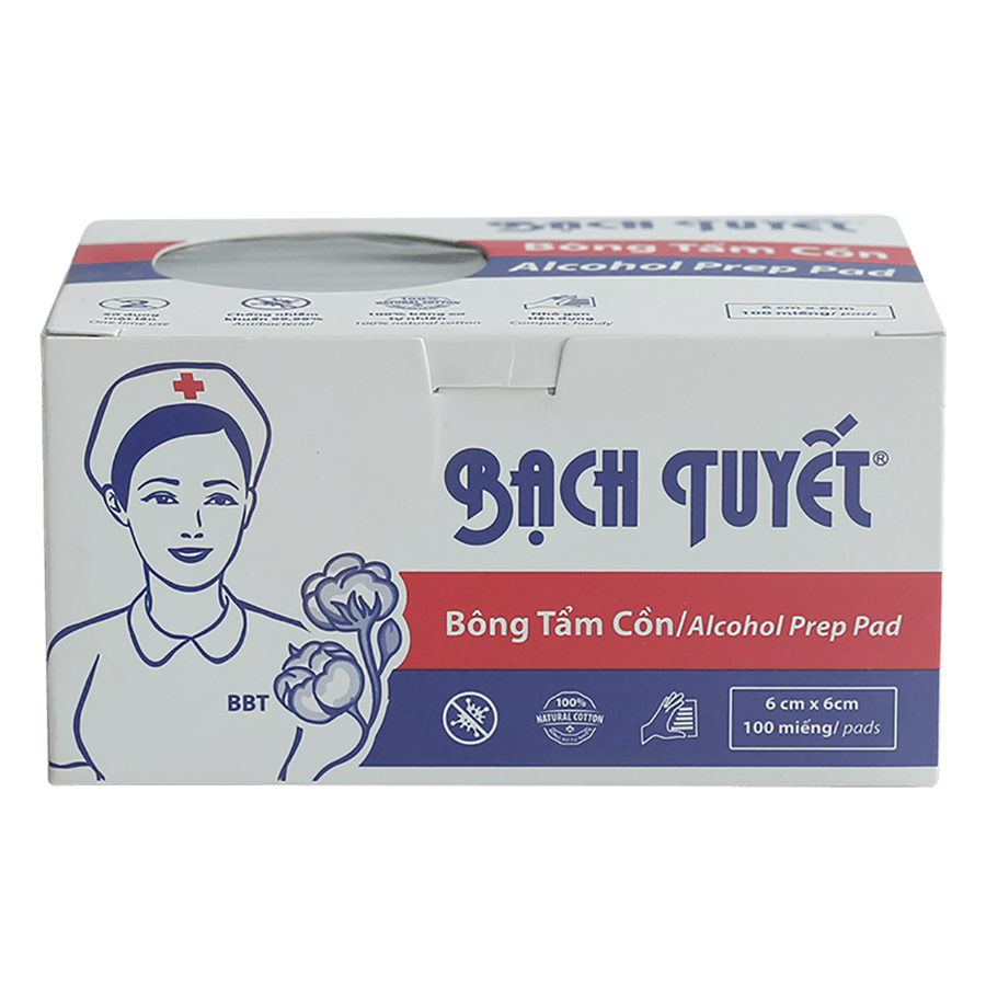 Bông Tẩm Cồn Bông Bạch Tuyết TP172 (100 Miếng)