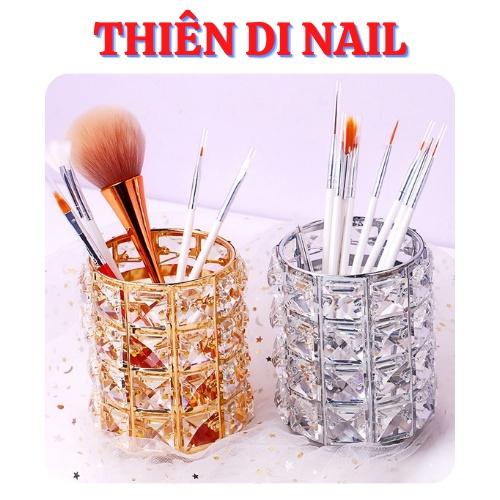 Cốc pha lê đựng cọ nail, cốc đựng cọ