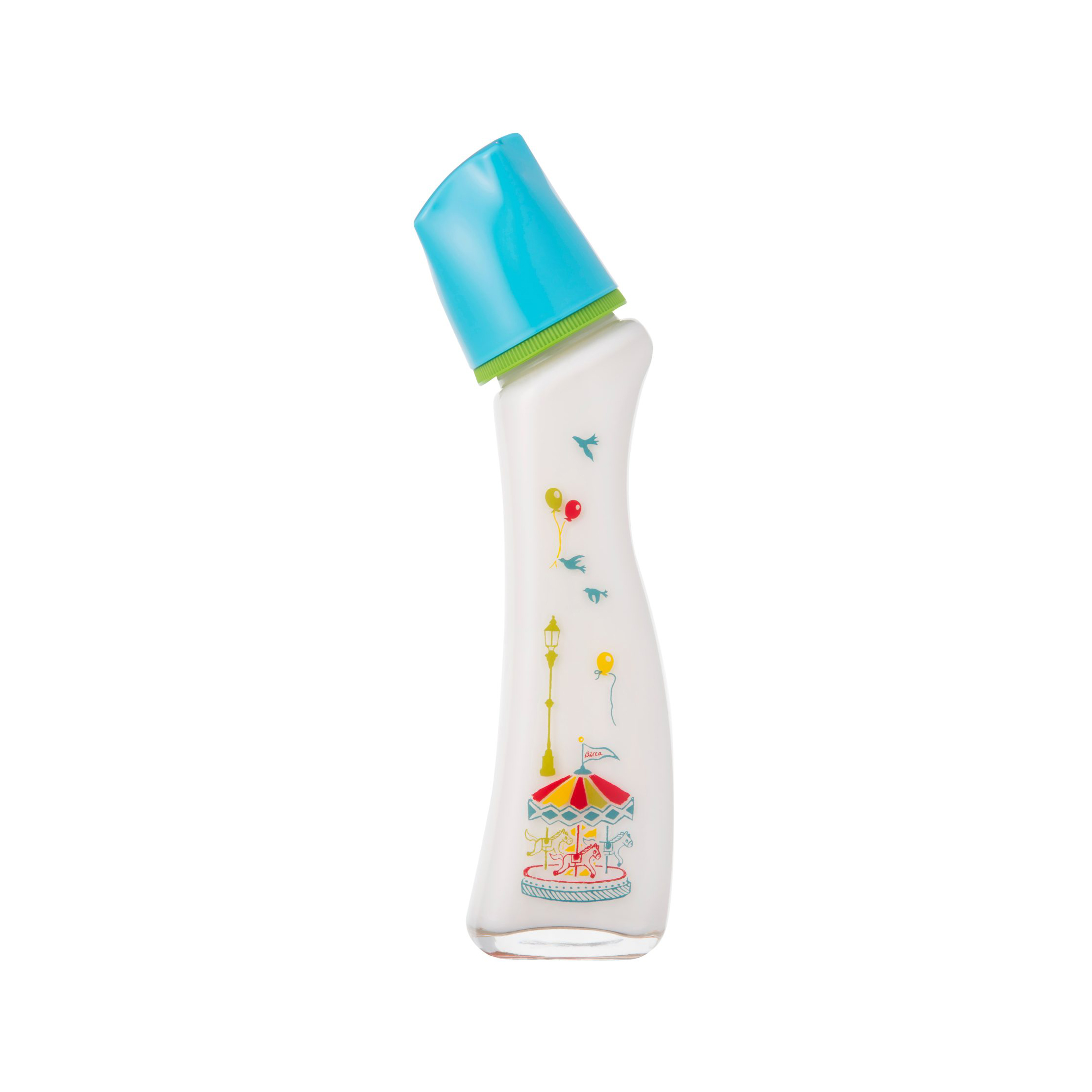 Bình sữa thủy tinh Betta Brain G4 Carrousel 240ml nắp xanh