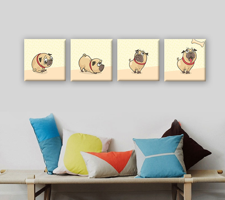 Tranh Canvas "Bữa Ăn Của Pug" W132