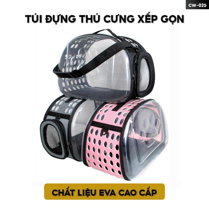 Túi Vận Chuyển Chó Mèo Size Lớp Nhiều Màu Chất Liệu Nhựa Trong Suốt Không Gây Hầm Bí CW-025