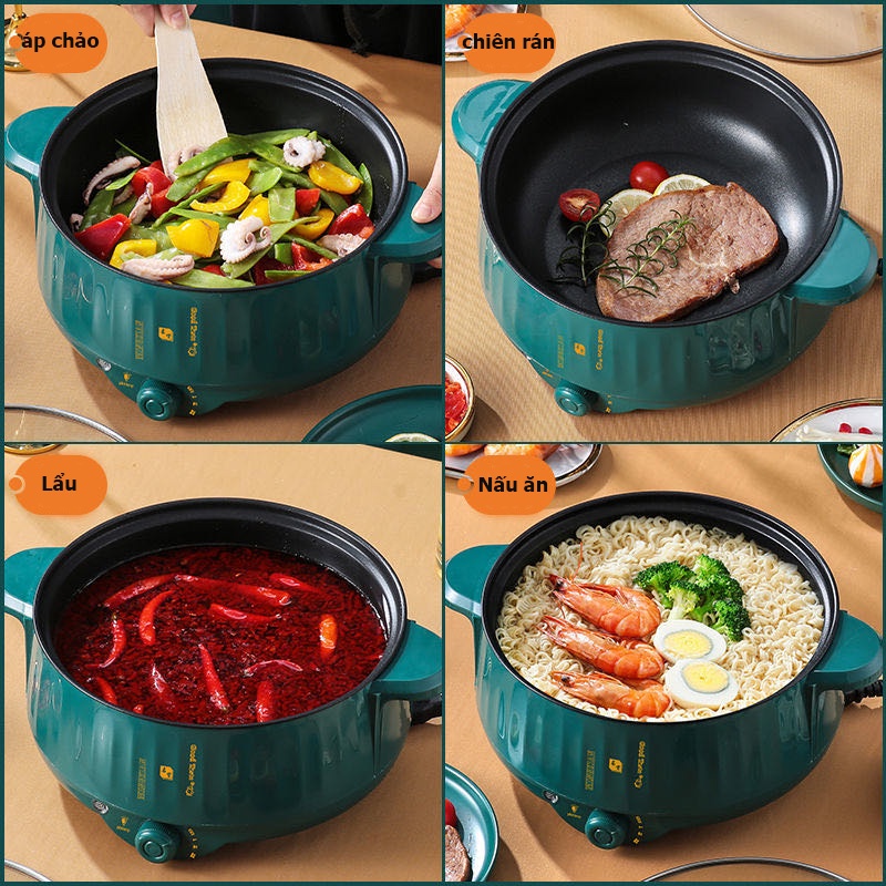 Nồi Lẩu Mini Cắm Điện Đa Năng Có Lớp Chống Dính Teflon Cao Cấp Tặng Kèm 7 Món Siêu Tiện Lợi NL-02