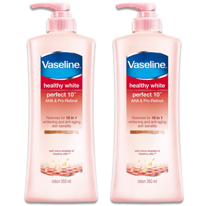 Combo 2 Sữa Dưỡng Thể Vaseline Trắng Da 10 Lợi Ích (350ml)