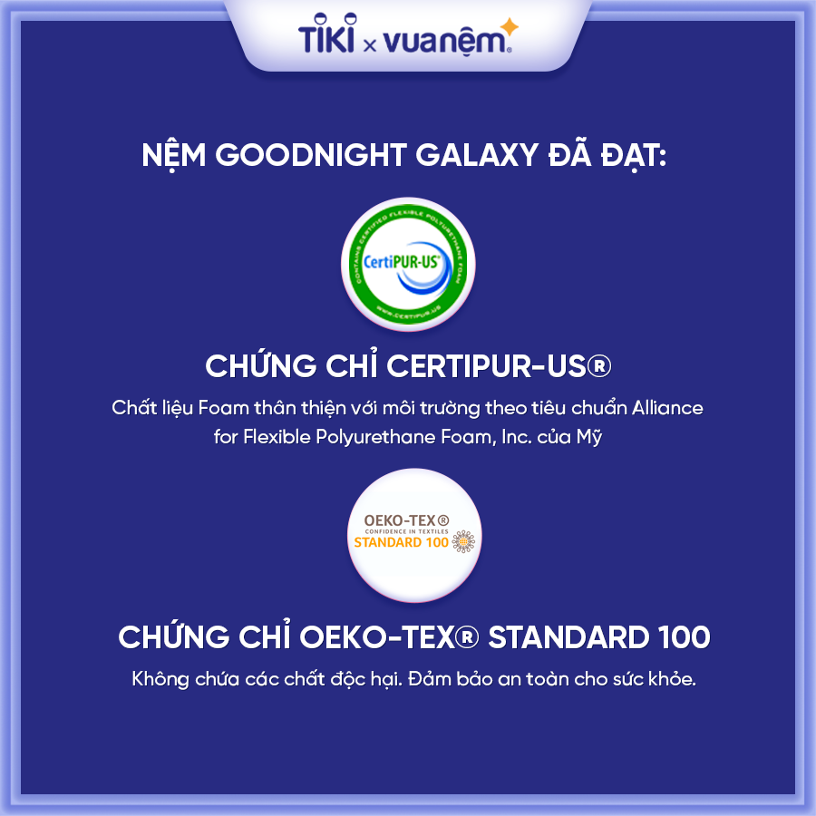 Nệm foam Premium Goodnight Nagoya 12cm tại Vua Nệm - Bảo vệ cột sống, kháng khuẩn hiệu quả