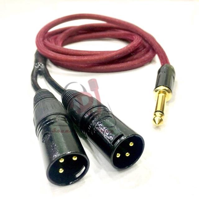 Dây chuyển đổi Jack 6 ly ra 2 đầu XLR đưc