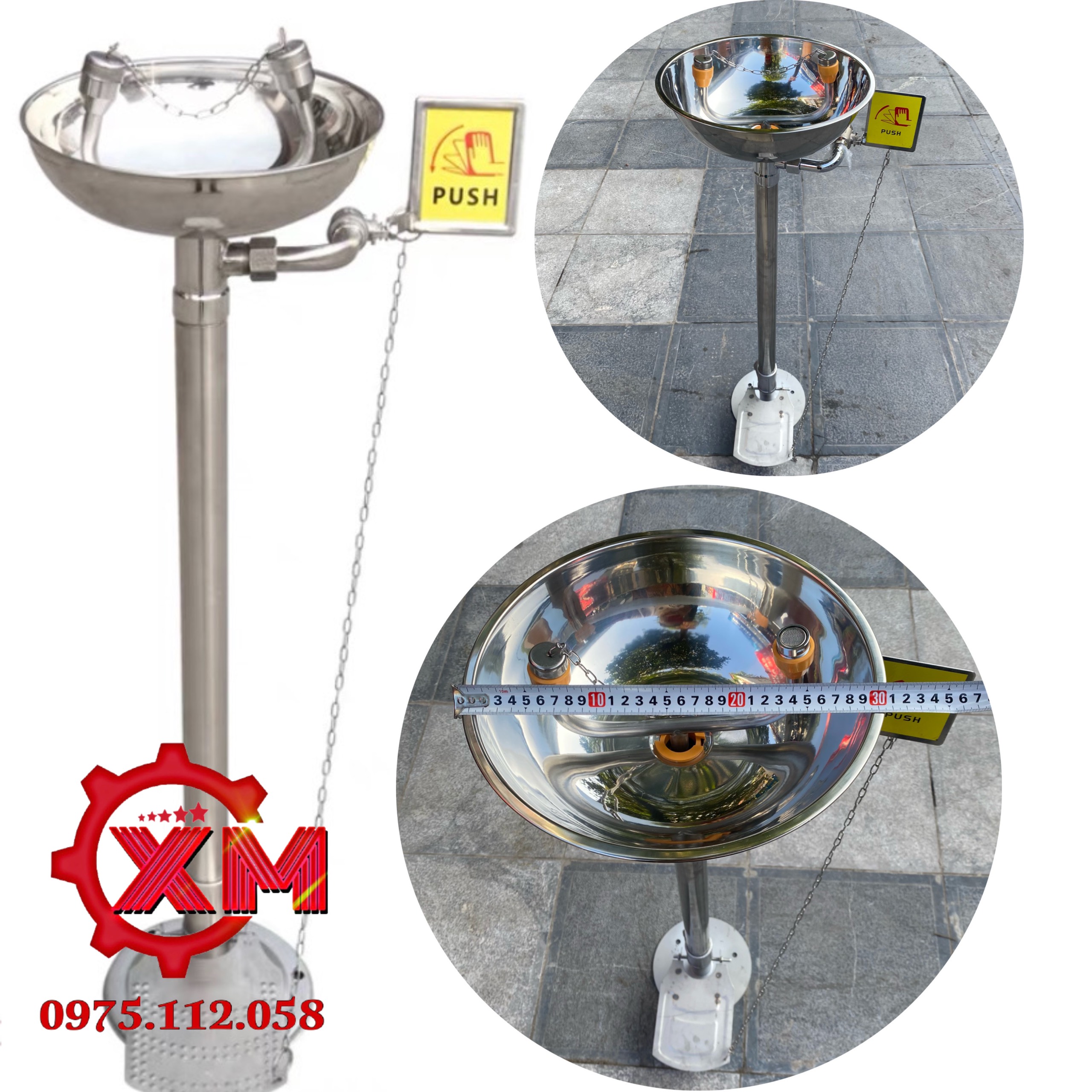 BỒN RỬA MẮT KHẨN CẤP LOẠI ĐỨNG CÓ CHÂN ĐẠP