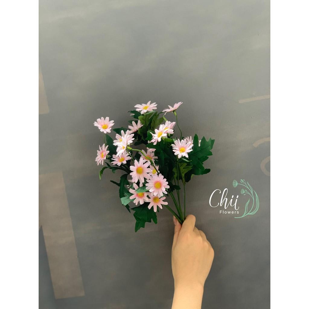 Hoa giả hoa lụa - Cụm hoa cúc họa mi cao cấp Hà Nội trang trí nhà đẹp CH69