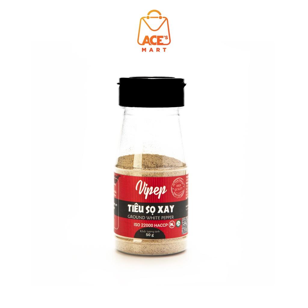 Tiêu sọ xay Vipep từ 100% hạt tiêu sọ nguyên chất - gia vị dùng nêm, ướp, khử tanh thực phẩm (hũ nhỏ 50g)