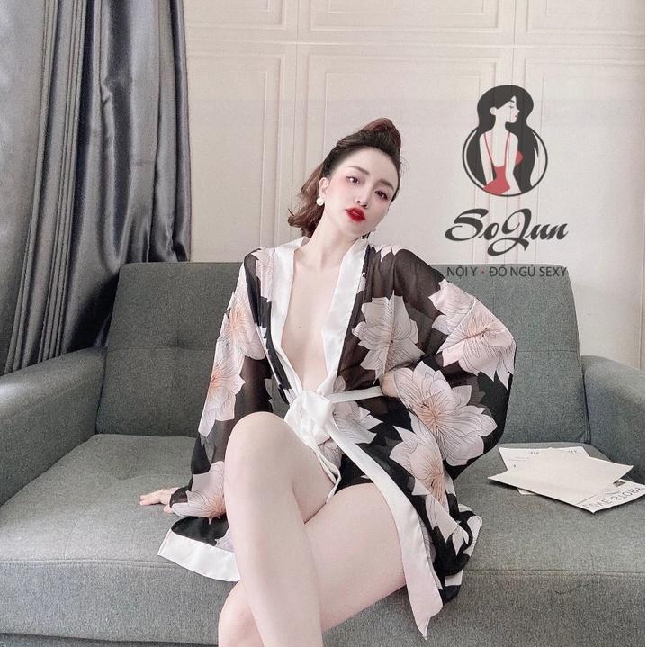 Áo choàng Voan phối satin kèm quần