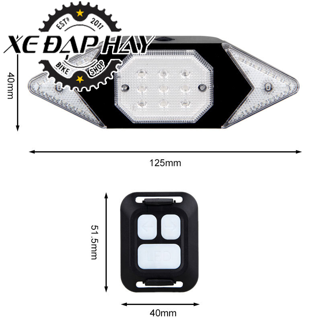 COMBO Phụ Kiện Xe Đạp | Đèn Xi Nhan Có Điều Khiển Wifi Từ Xa và  Đèn 2 Pha HJ5503 Pin 4000mAh Sạc USB