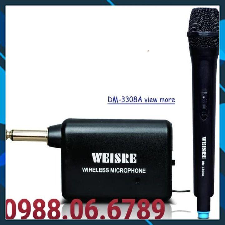 Micro Không Dây Weisre DM-3308A hỗ trợ cho các dòng loa kéo di động, đặc biệt là các dòng loa trợ giảng.