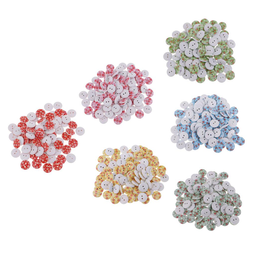 100Pcs Snowflake Wooden Buttons Sewing Clothing Accessories 15mm Yellow