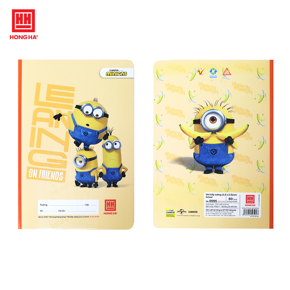 Vở 4 ô ly School Minions 80 trang - 0595