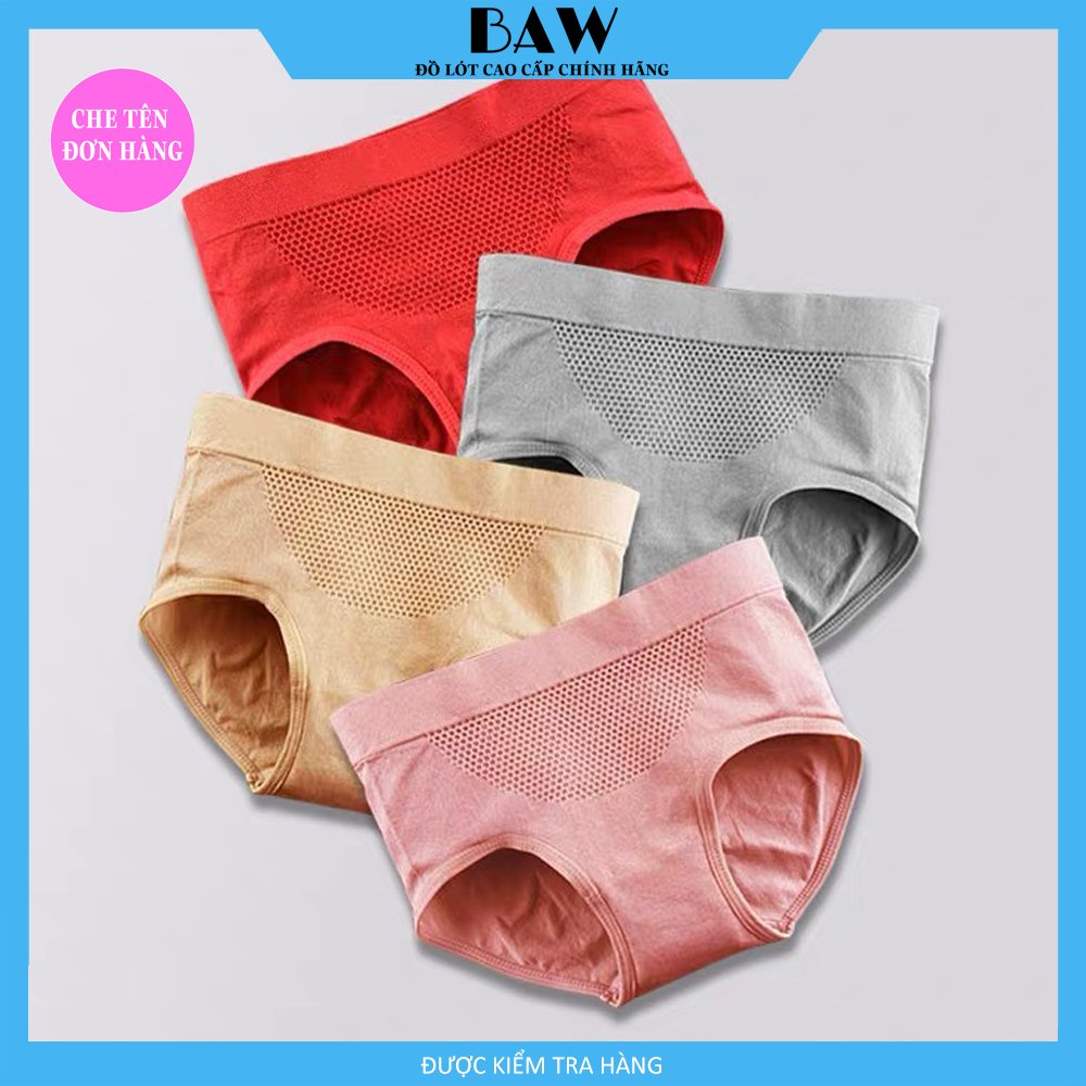Bộ 3 Quần Lót Nữ cotton cạp cao co giãn 4 chiều thương hiệu Baw 40-63kg QLN08