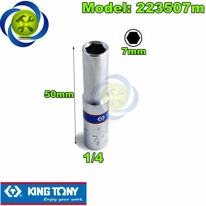 Tuýp 7mm 1/4 có 6 cạnh Kingtony 223507M dài 50mm